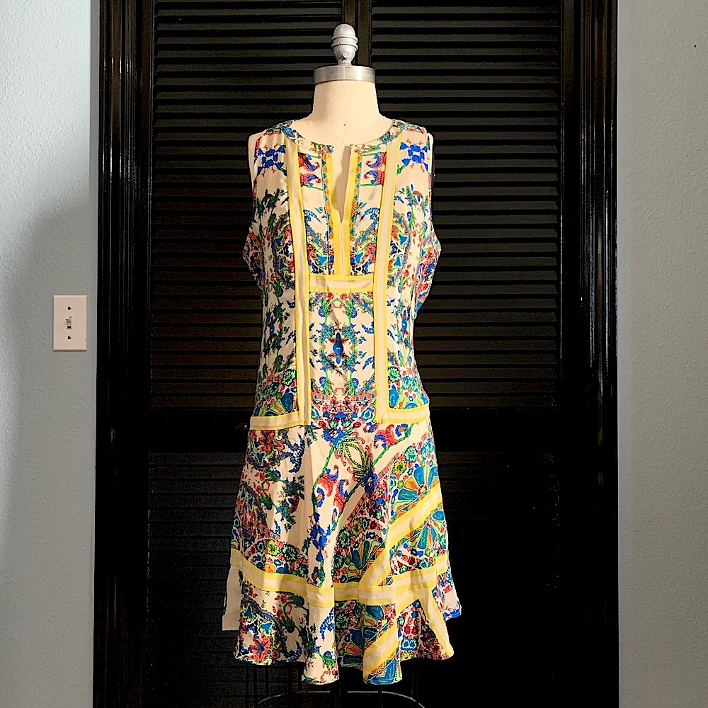 Floral Printed Silk Mini Dress